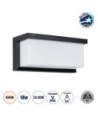 GLOBOSTAR® CITYSCAPE 60699 Μοντέρνο Φωτιστικό Τοίχου - Απλίκα LED 18W 1890lm 120° AC 220-240V Αδιάβροχο IP65 Φυσικό Λευκό 4500K - Bridgelux SMD Chip - Μαύρο Ματ - Μ23.5 x Π11 x Υ10cm - 3 Χρόνια Εγγύηση